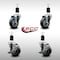 Service Caster 3.5'' SS Thermoplastic Rubber Wheel Swivel 1-1/2'' Expanding Stem Caster Set 2 Brakes, 4PK SCC-SSEX20S3514-TPRB-2-TLB-2-112 - alternate 5
